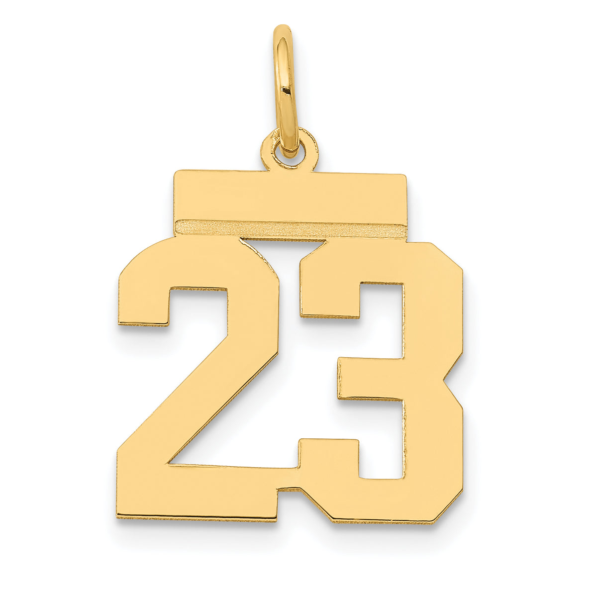 14k Small Polished Number 23 Charm