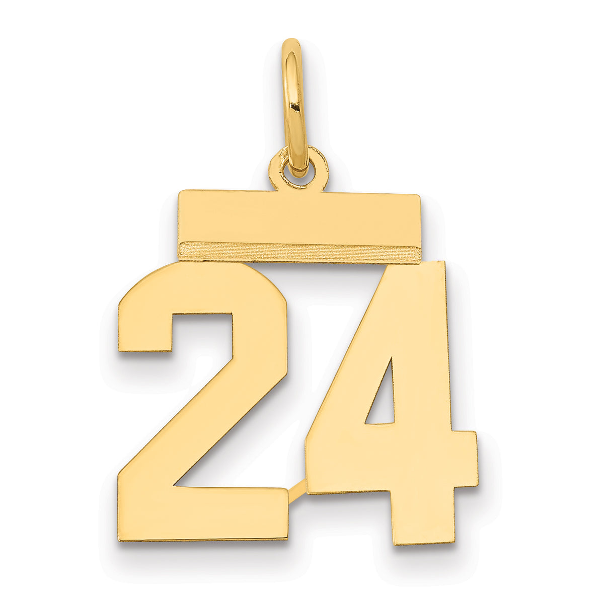 14k Small Polished Number 24 Charm
