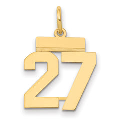 14k Small Polished Number 27 Charm