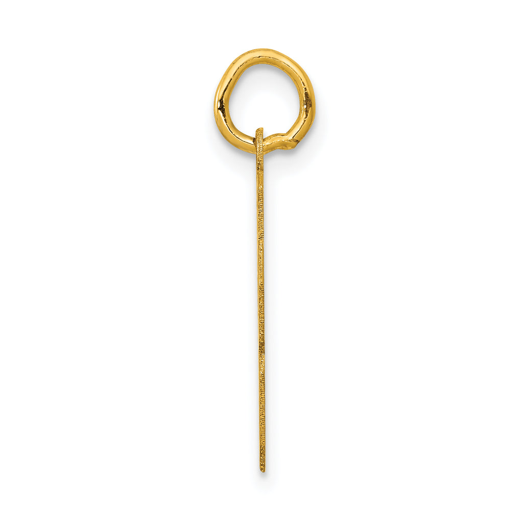 14K Gold Polished Number 28 Charm with Laser Cut Design