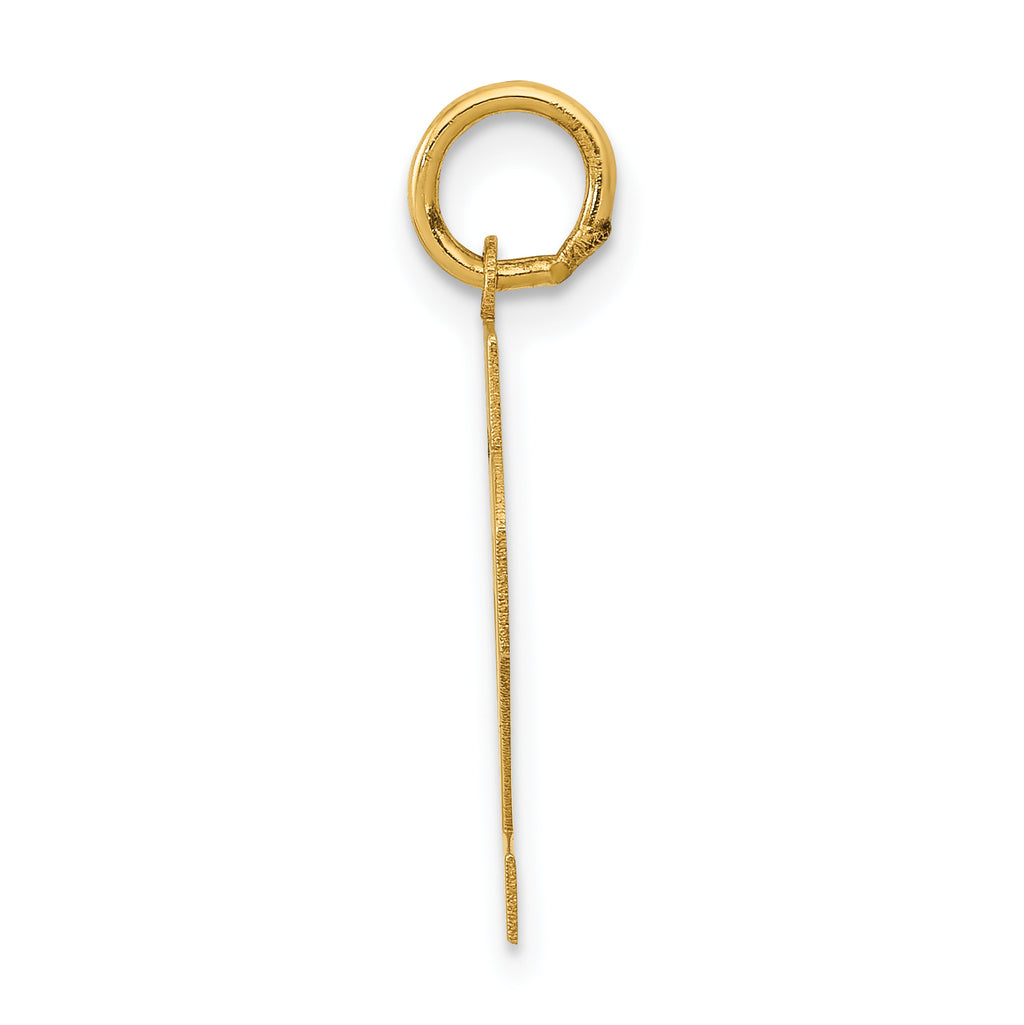 14K Gold Small Polished Number 32 Charm  Laser Cut Elegant Design