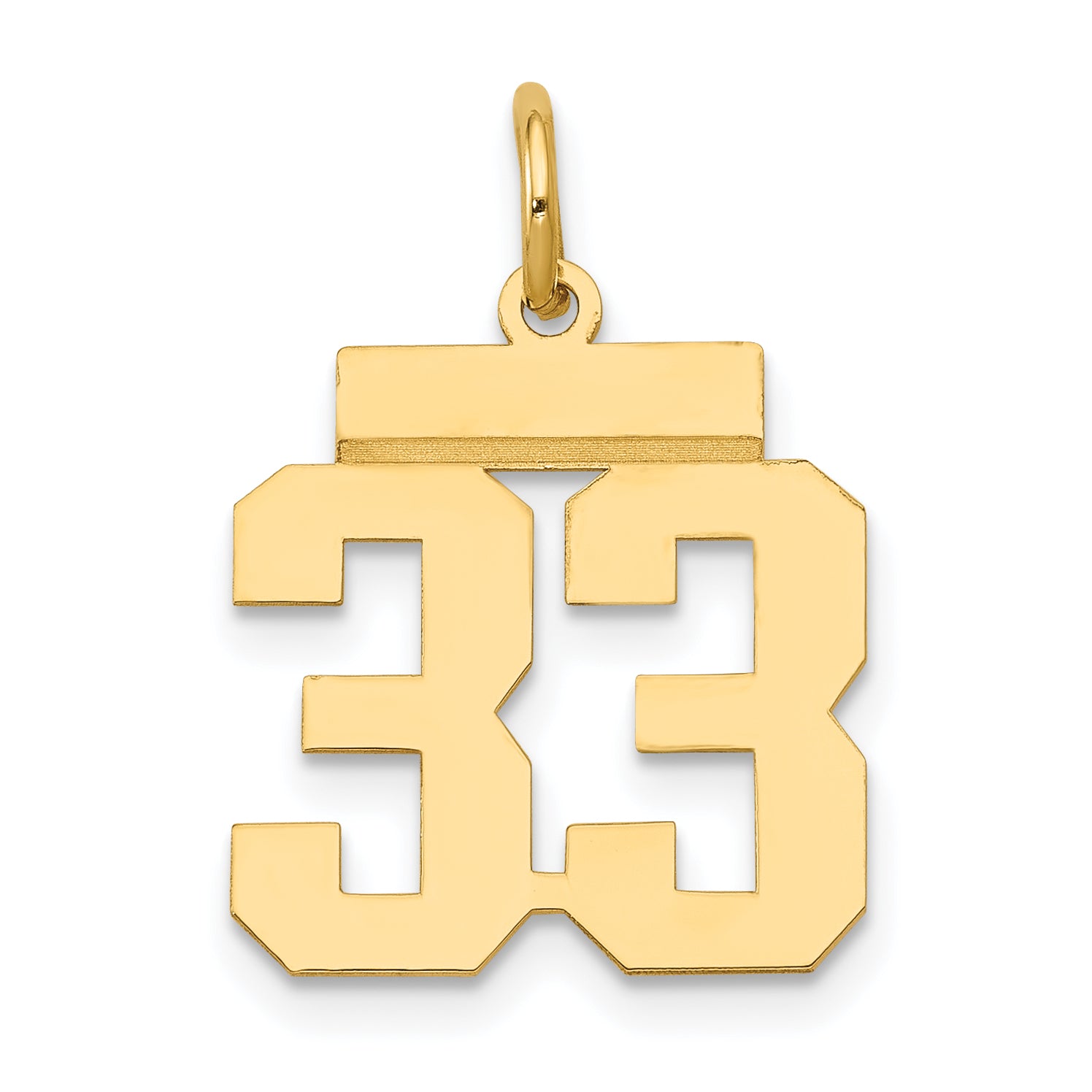 14k Small Polished Number 33 Charm Main image