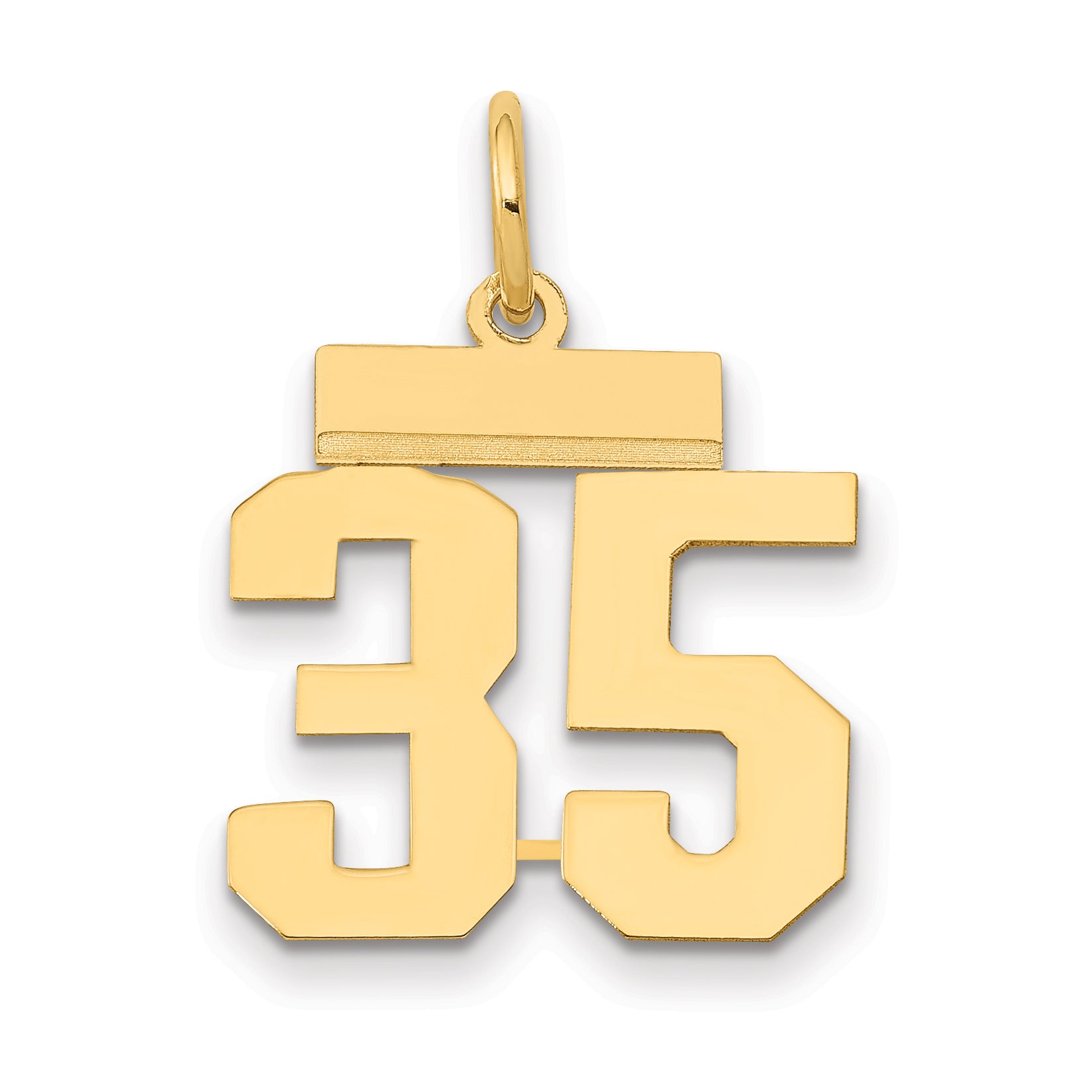 14k Small Polished Number 35 Charm Main image