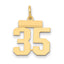 14k Small Polished Number 35 Charm