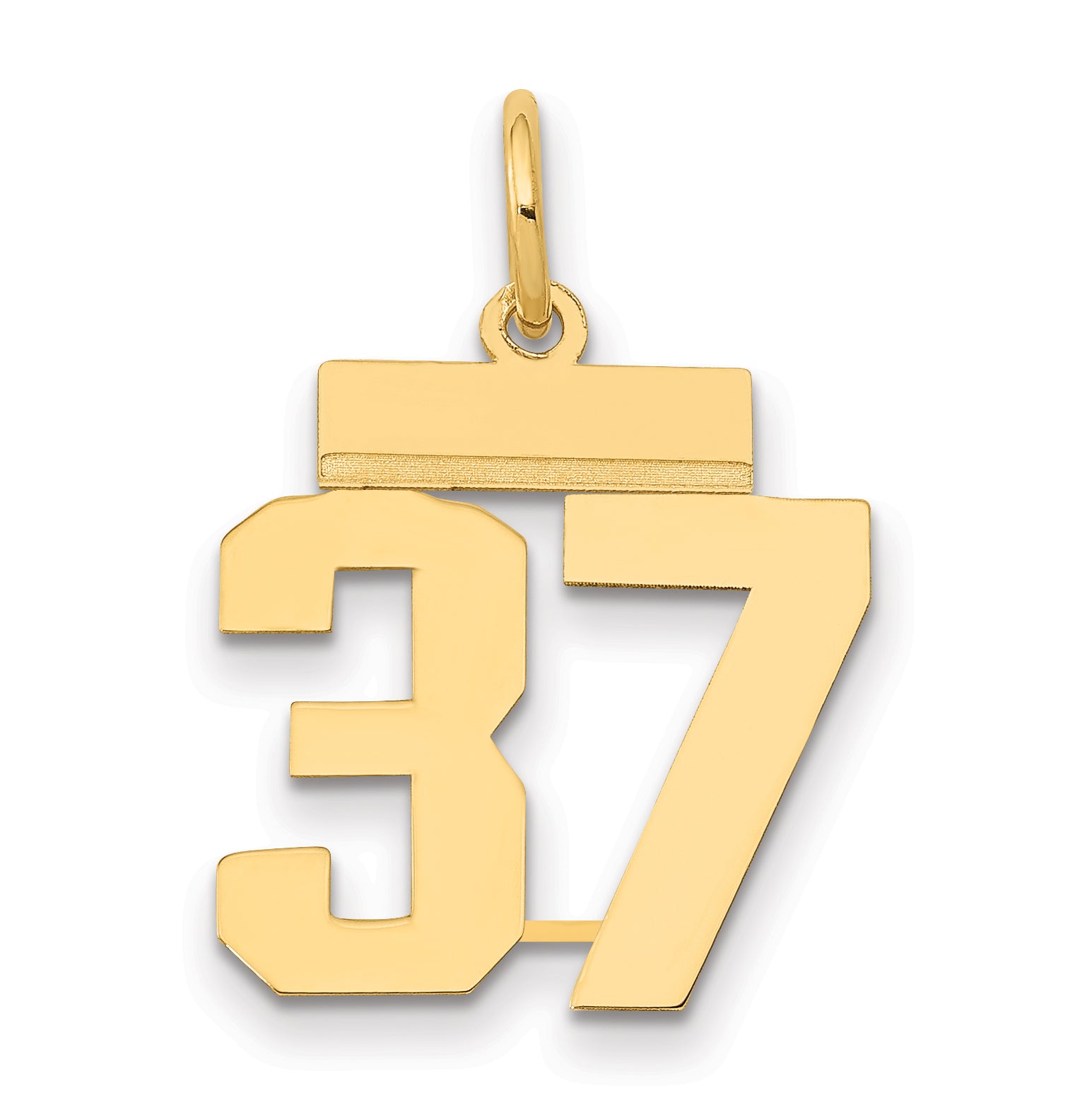 14k Small Polished Number 37 Charm Main image