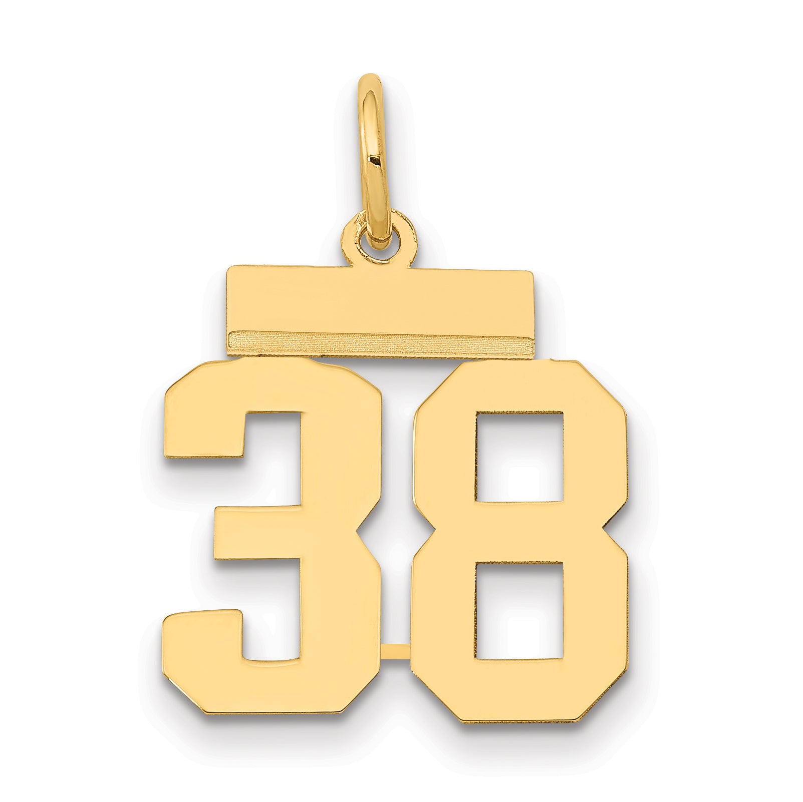 14k Small Polished Number 38 Charm Main image