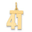 14k Small Polished Number 41 Charm