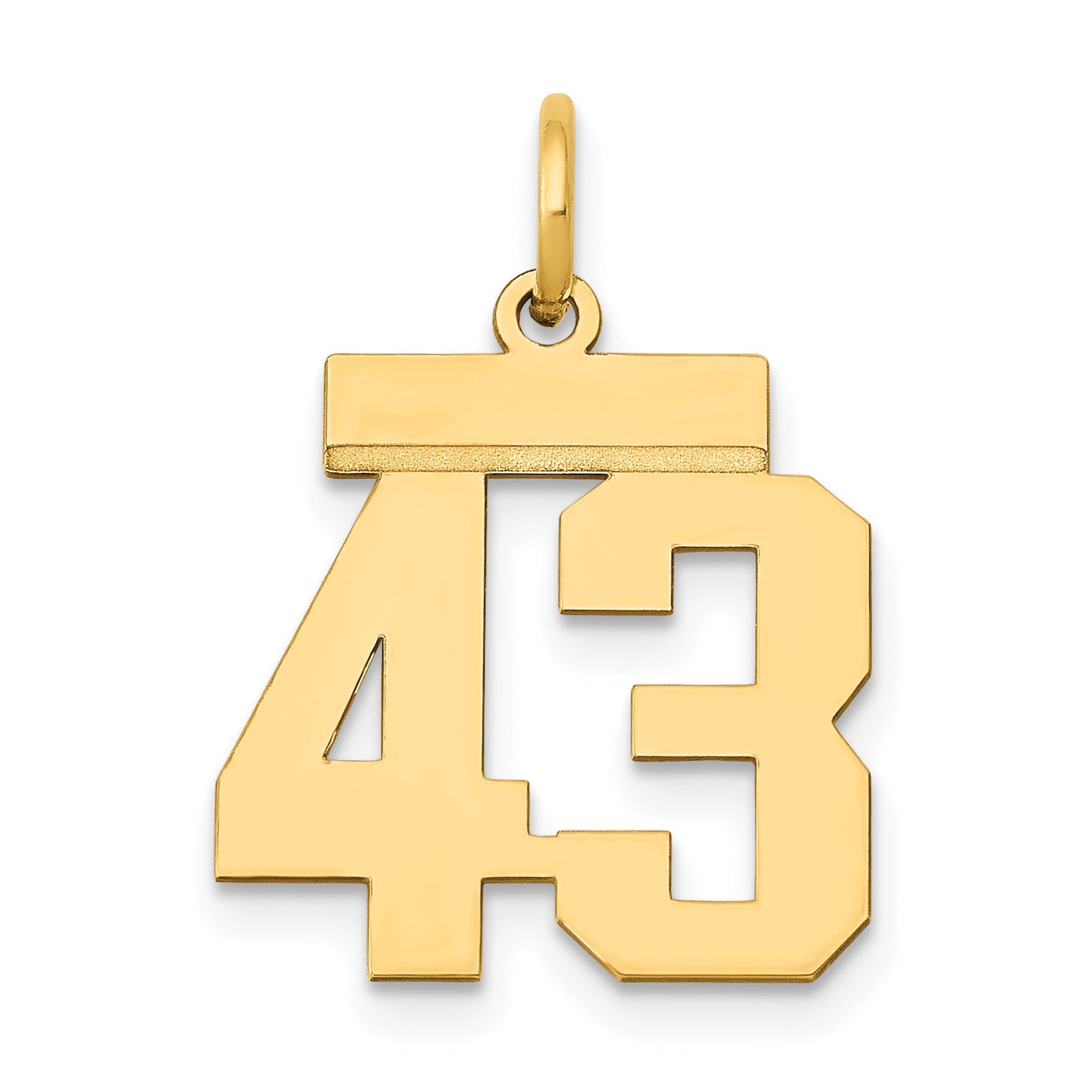 14k Small Polished Number 43 Charm Main image