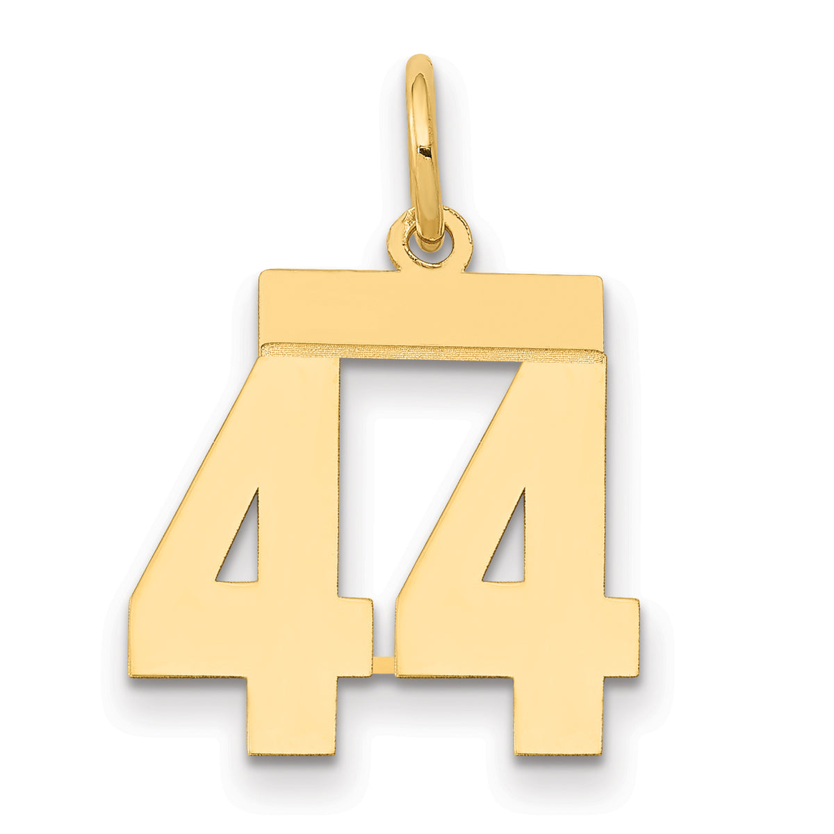 14k Small Polished Number 44 Charm