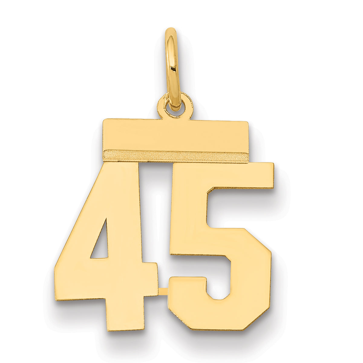 14k Small Polished Number 45 Charm
