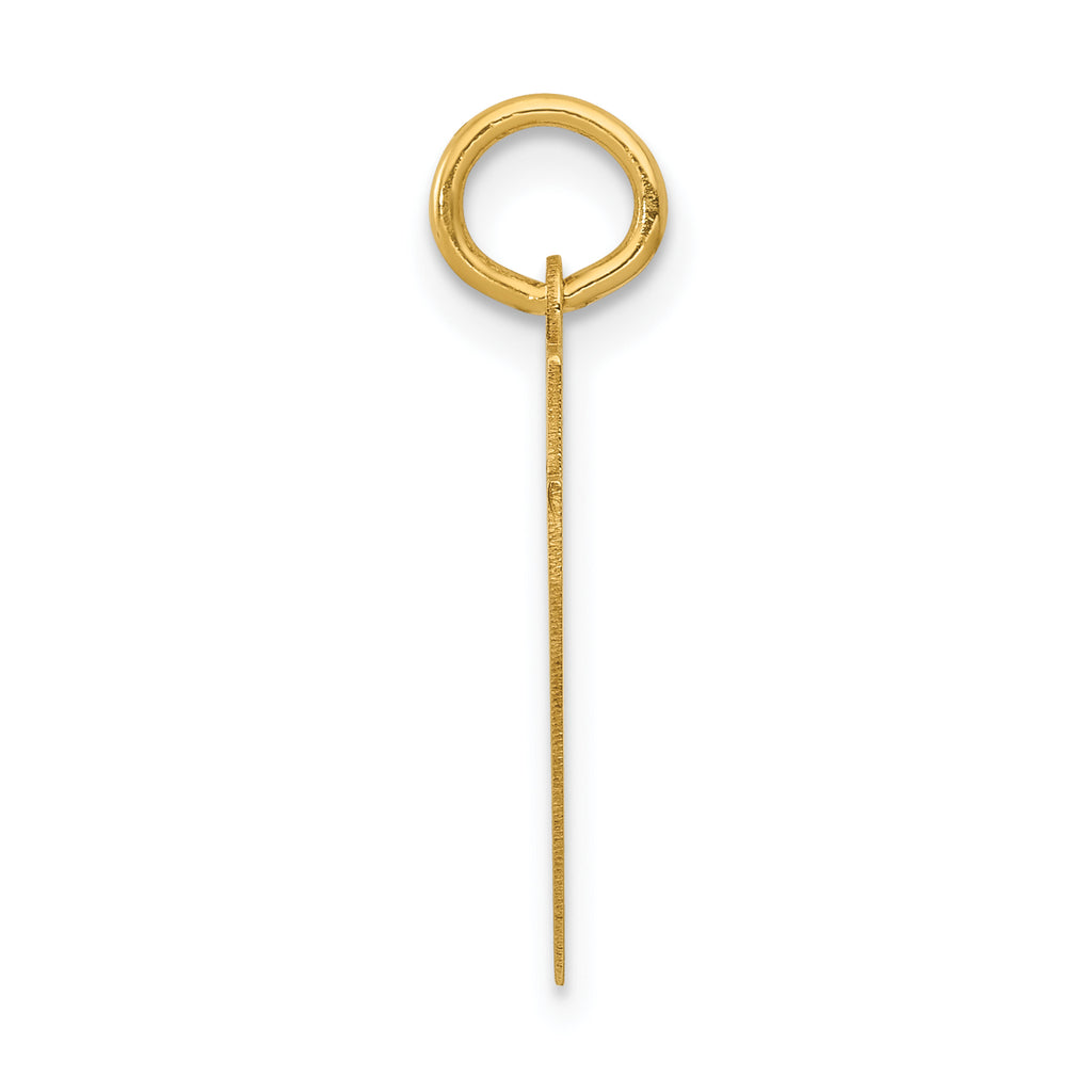 14K Gold Polished Number 47 Charm Small, Laser Cut Elegance