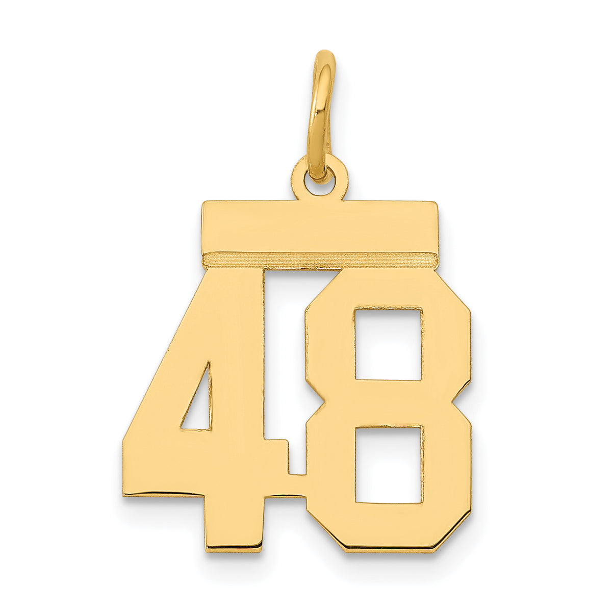 14k Small Polished Number 48 Charm