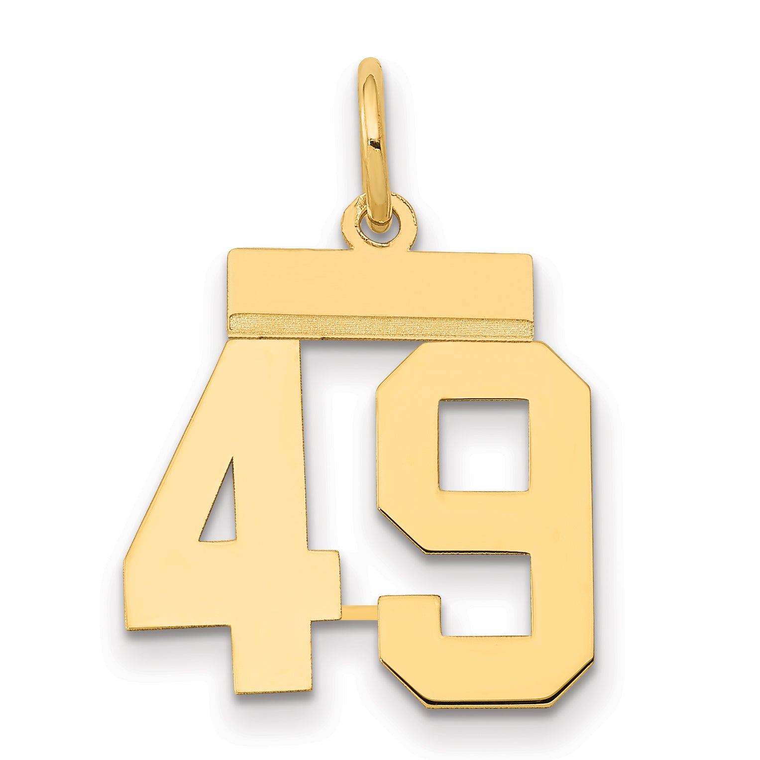 14k Small Polished Number 49 Charm Main image