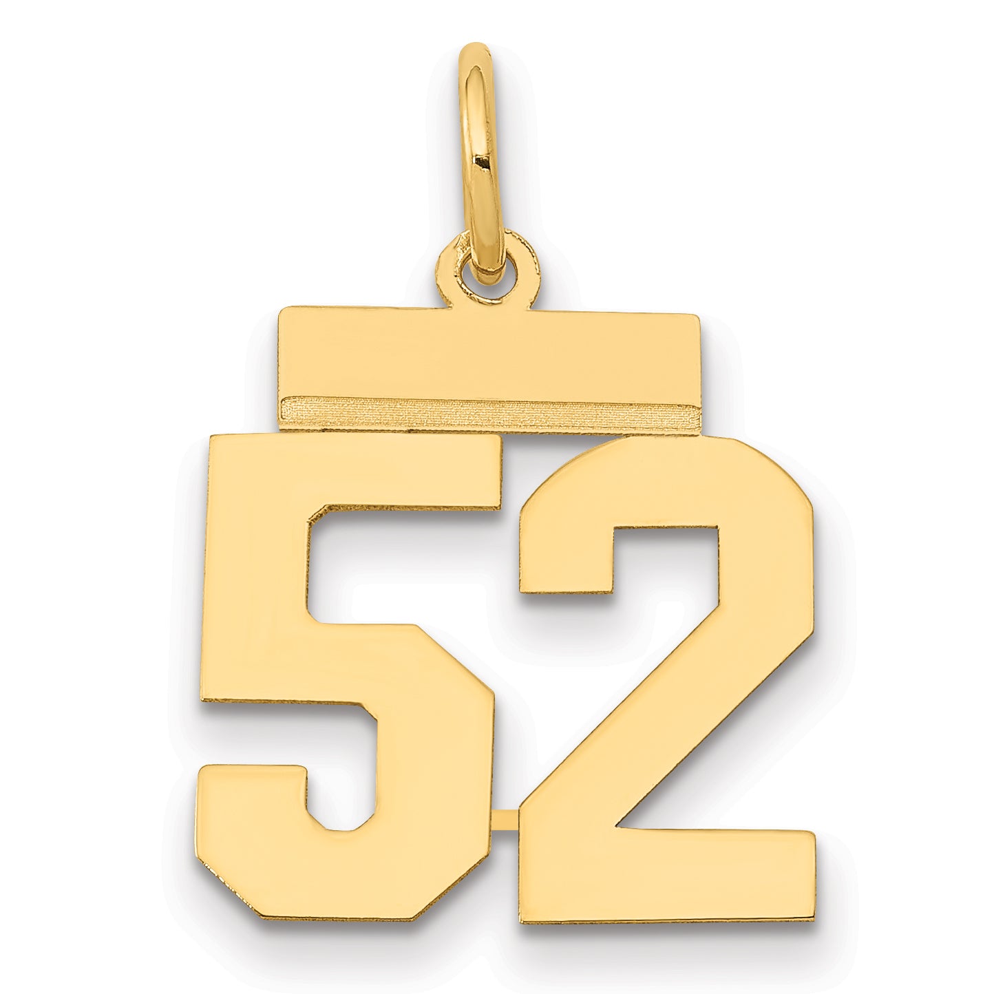 14k Small Polished Number 52 Charm Main image