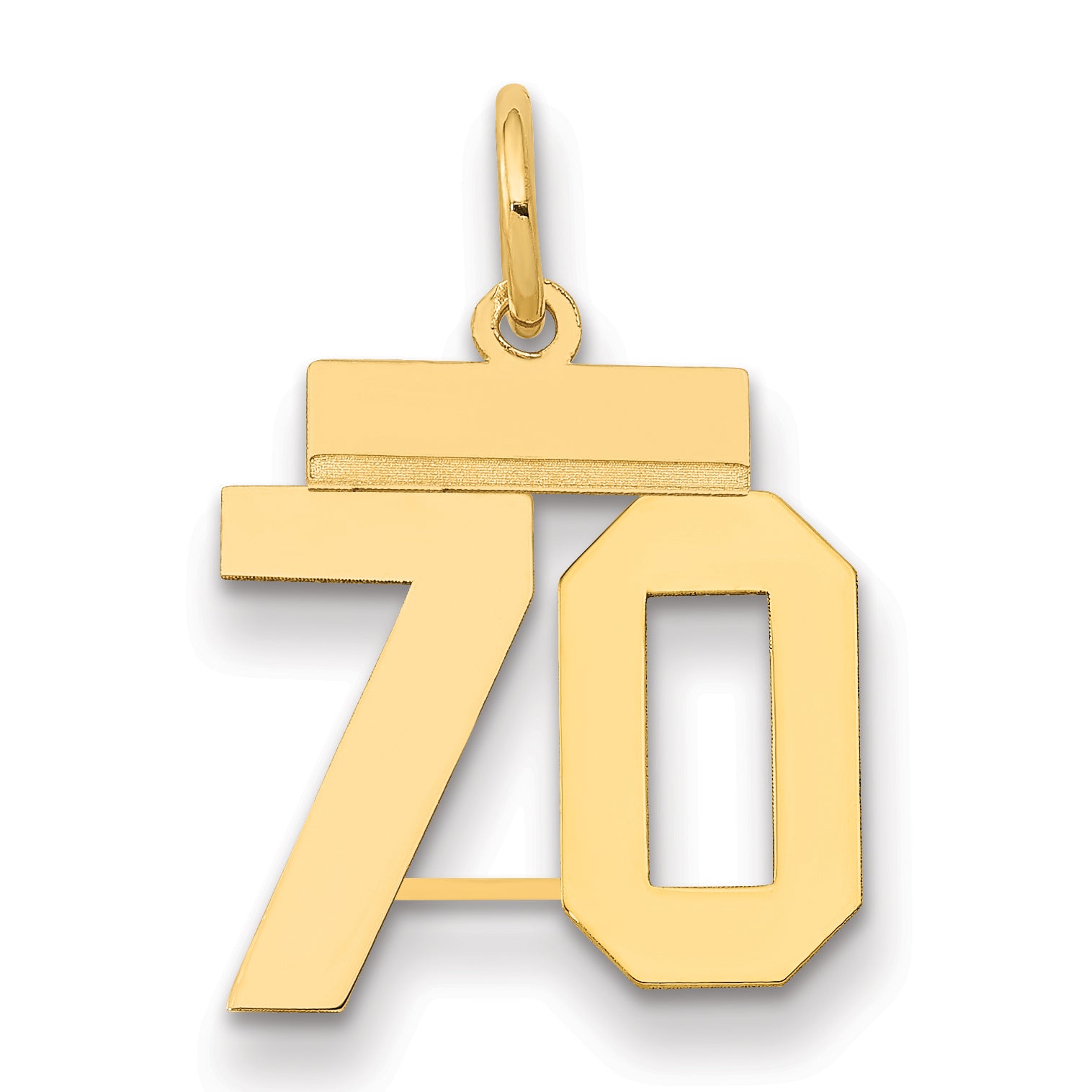 14k Small Polished Number 70 Charm Main image