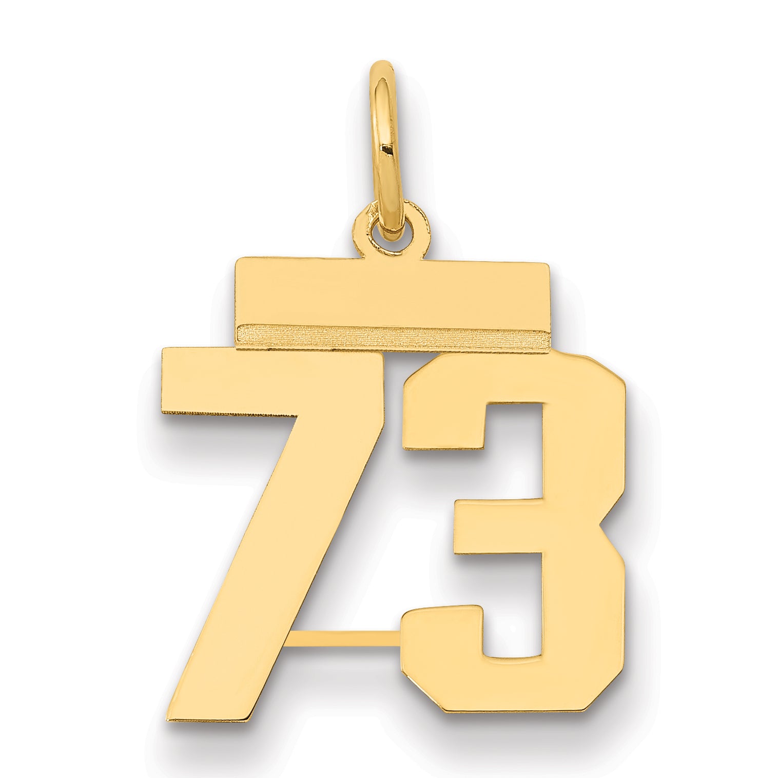 14k Small Polished Number 73 Charm