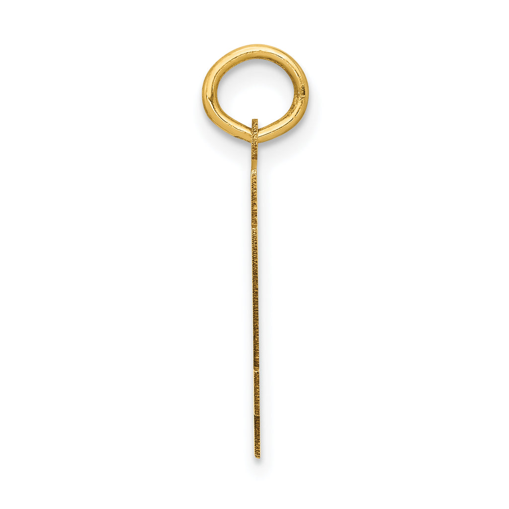 14K Gold Polished Number 74 Charm Laser Cut Small Elegant Design
