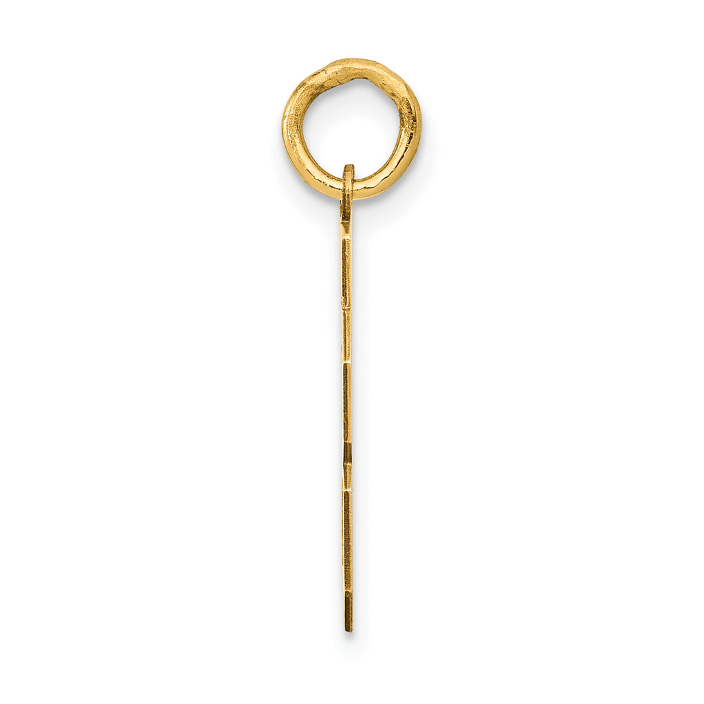 14K Gold Polished Number 78 Charm Laser-Cut Small Pendant