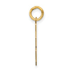 14K Gold Polished Number 78 Charm Laser-Cut Small Pendant