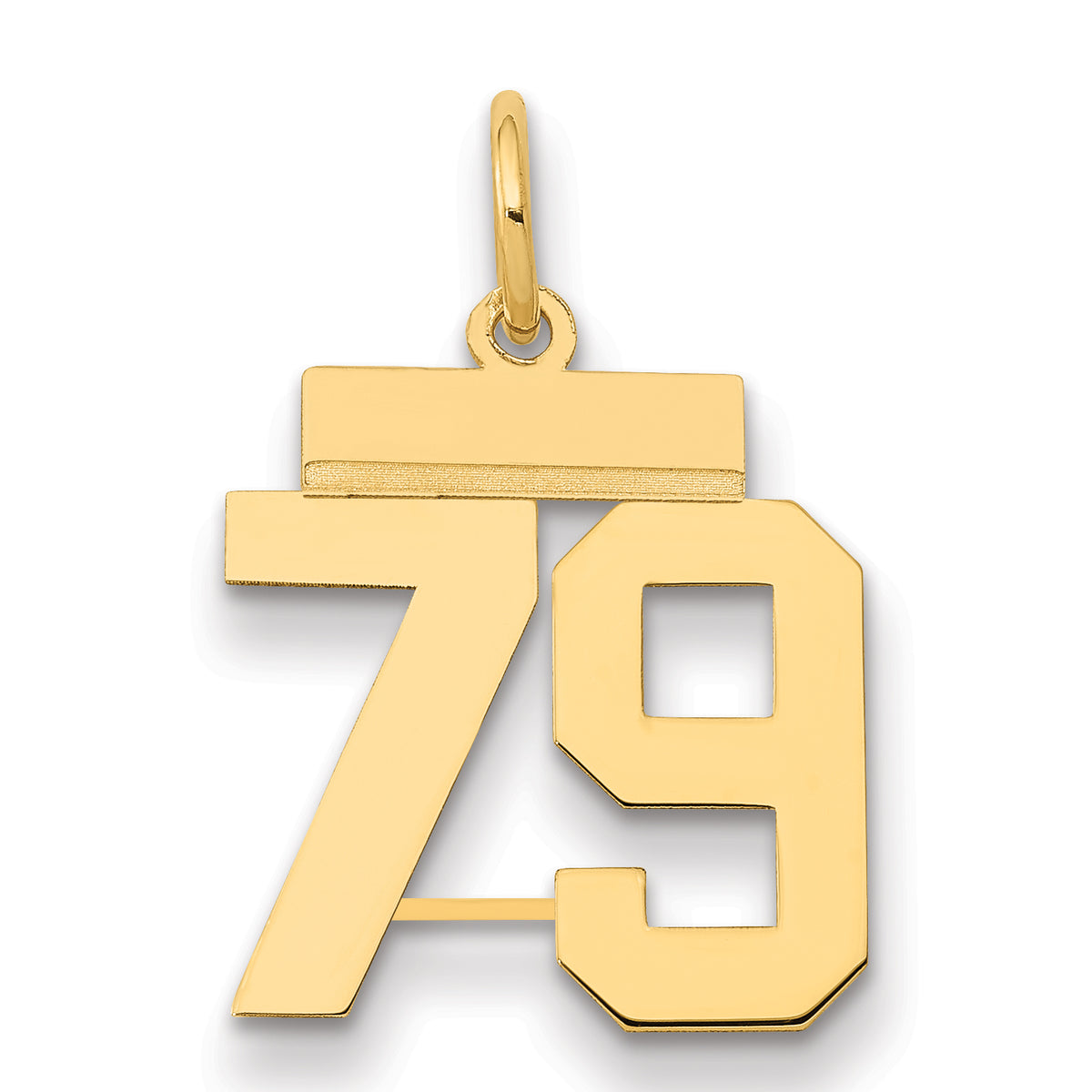 14k Small Polished Number 79 Charm