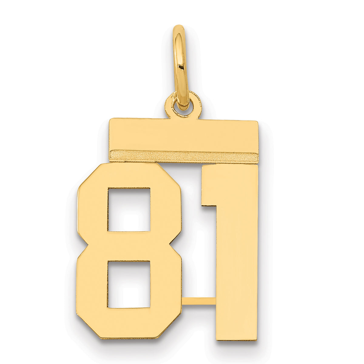 14k Small Polished Number 81 Charm