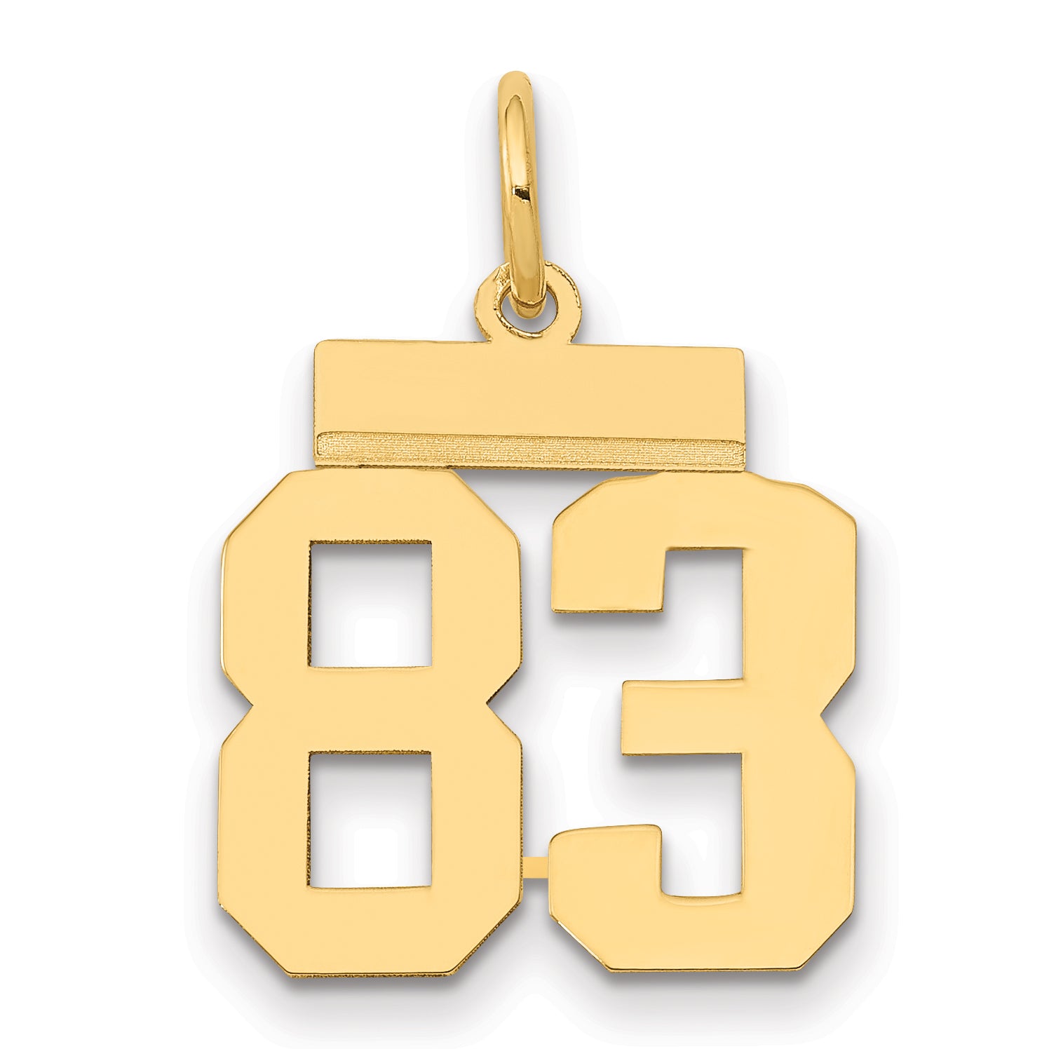 14k Small Polished Number 83 Charm