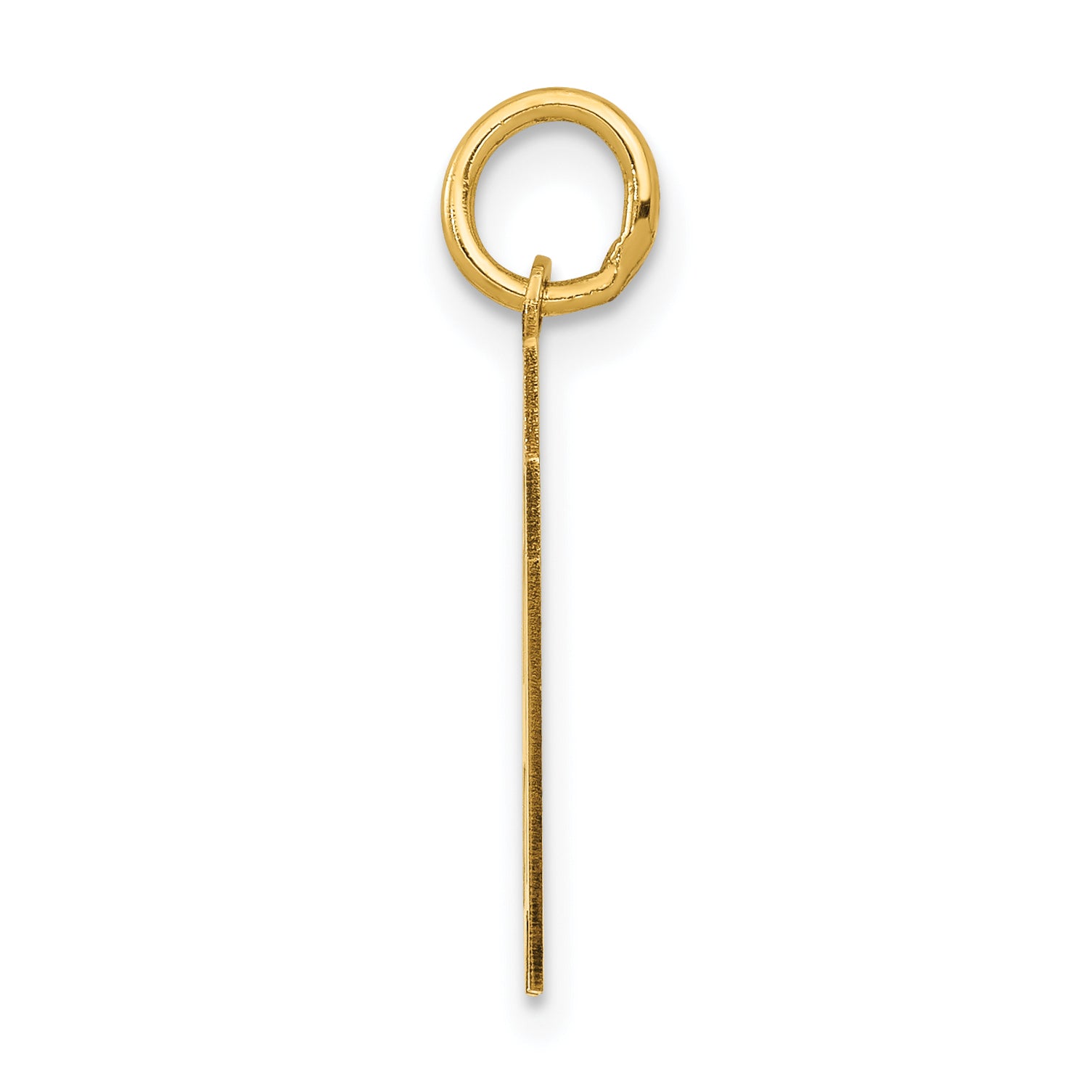 14K Gold Small Polished Number 87 Charm Laser Cut Elegant Design