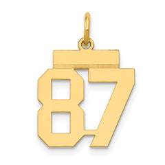 14k Small Polished Number 87 Charm