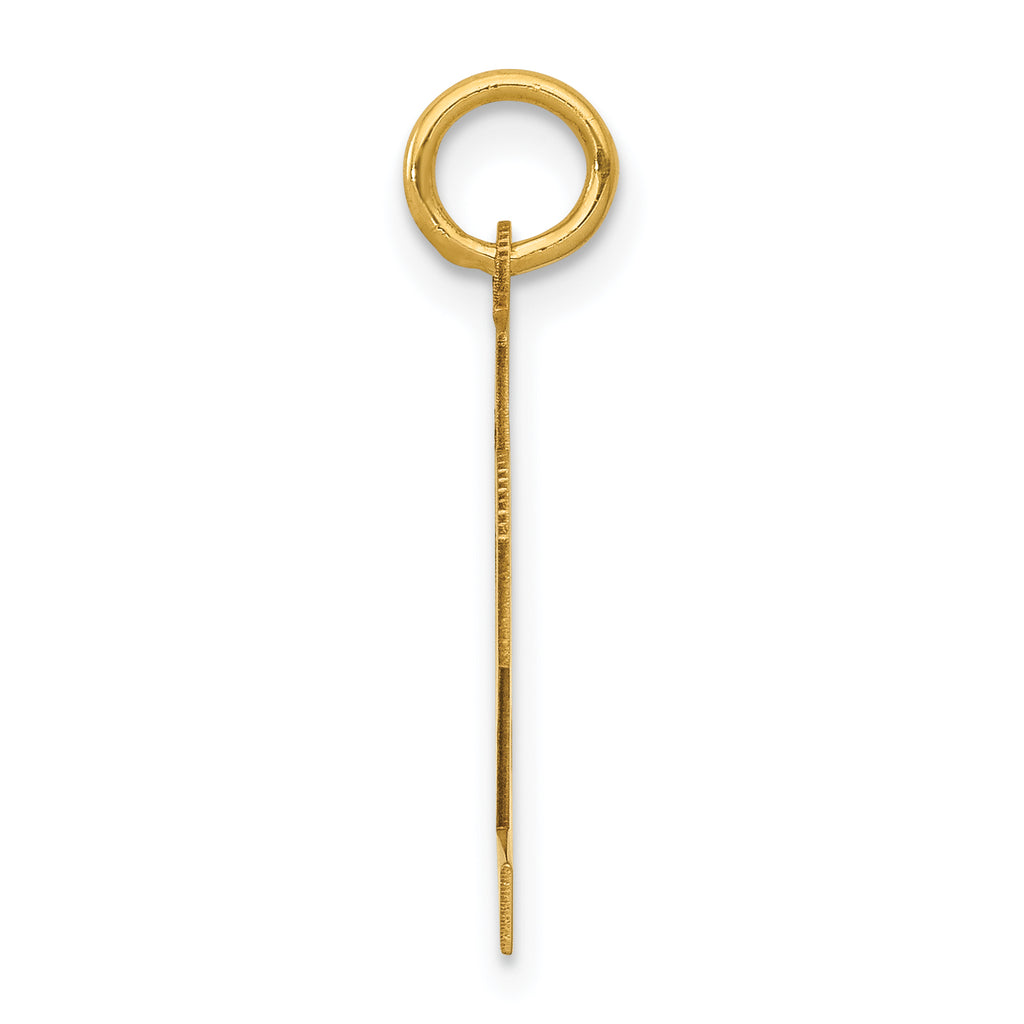 14K Gold Polished Number 92 Charm Laser Cut Small Elegant Design