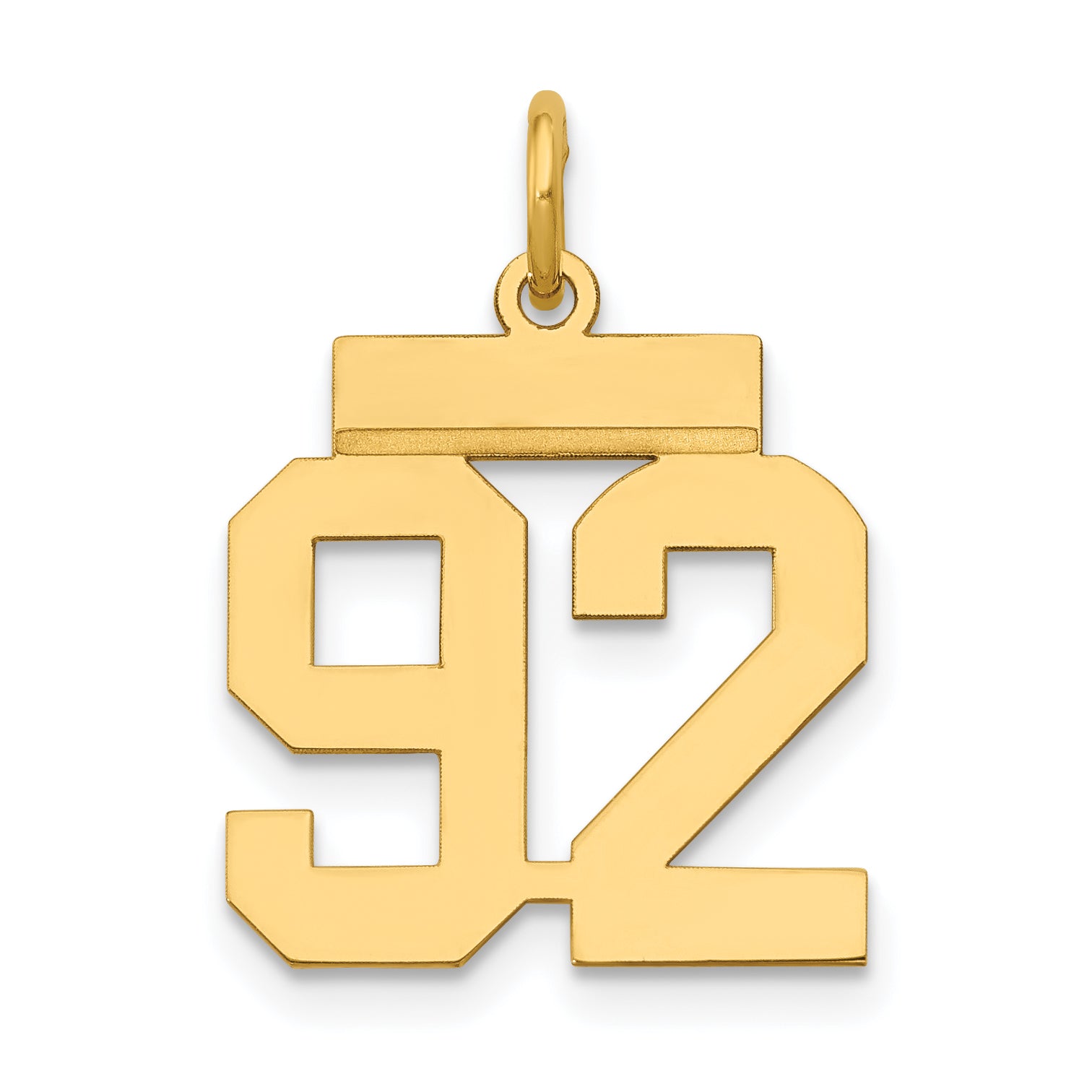 14k Small Polished Number 92 Charm Main image