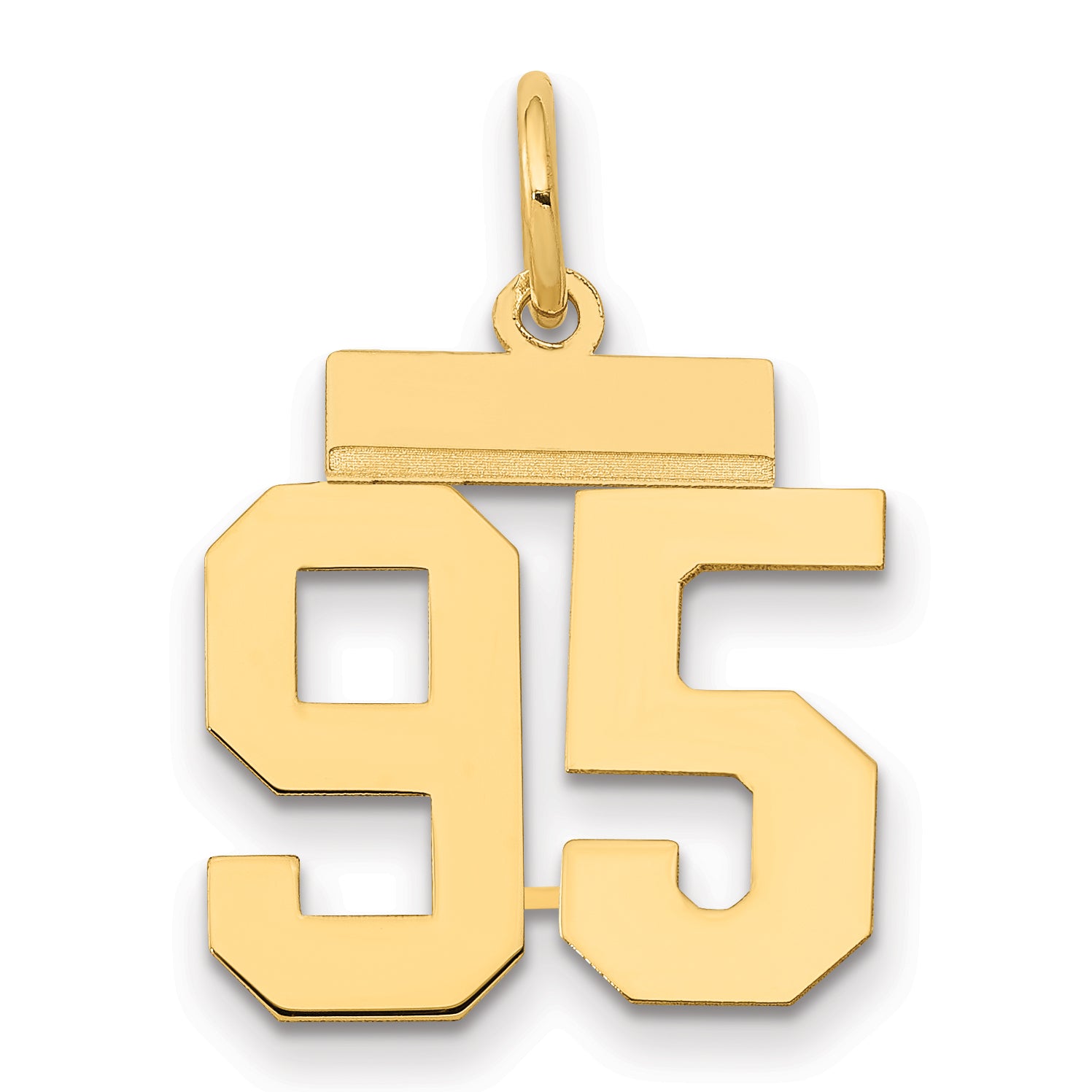 14k Small Polished Number 95 Charm