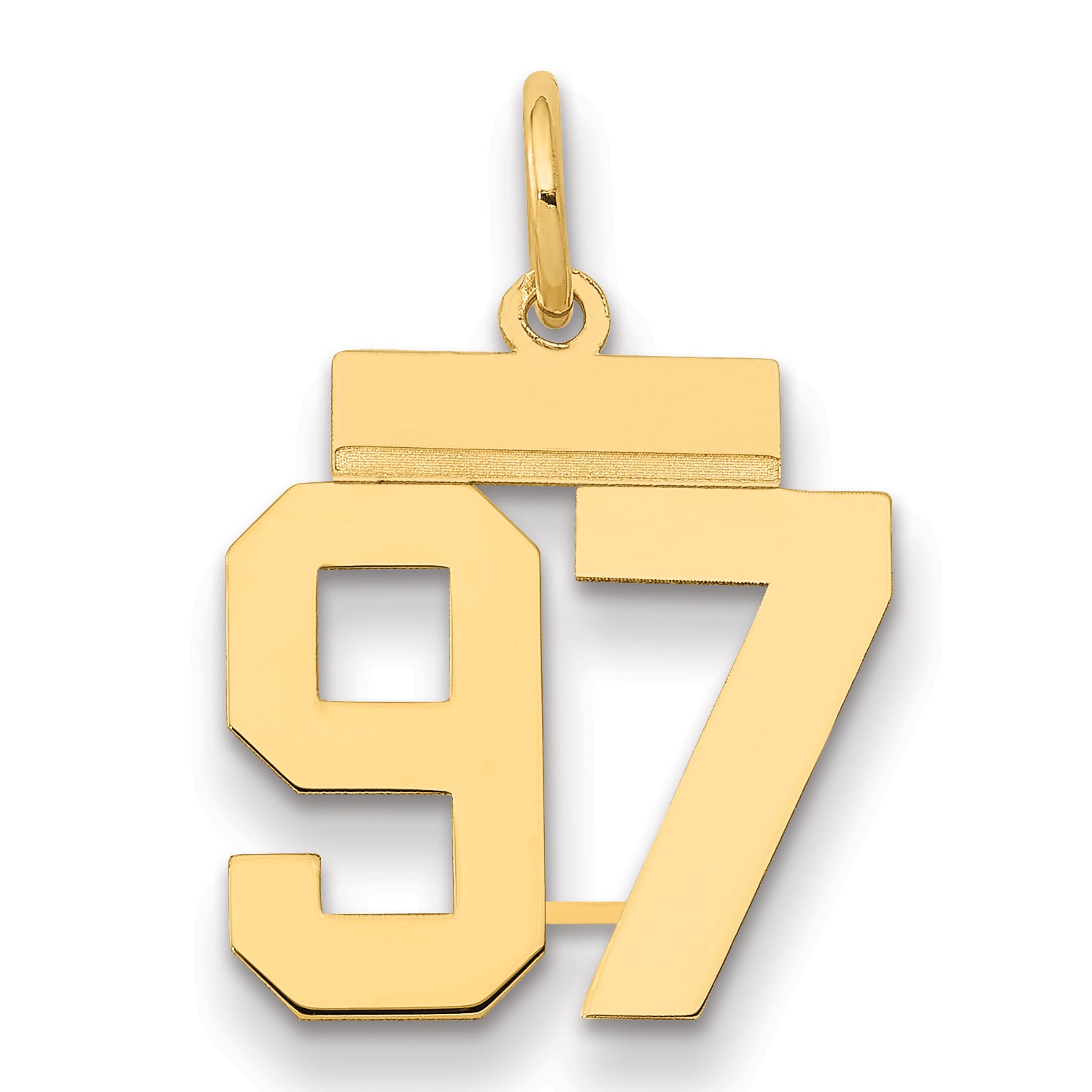 14k Small Polished Number 97 Charm