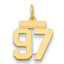 14k Small Polished Number 97 Charm