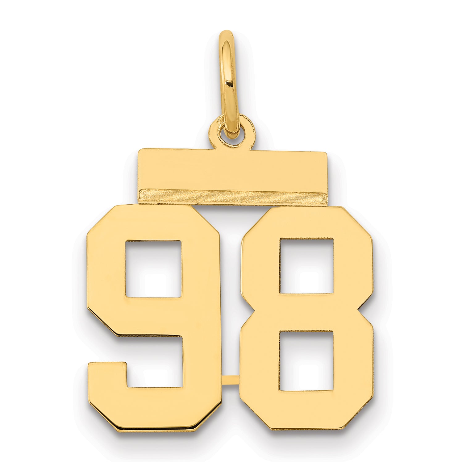 14k Small Polished Number 98 Charm
