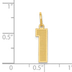 14K Gold Medium Satin Number 1 Charm with Brushed Finish Elegant & Sleek