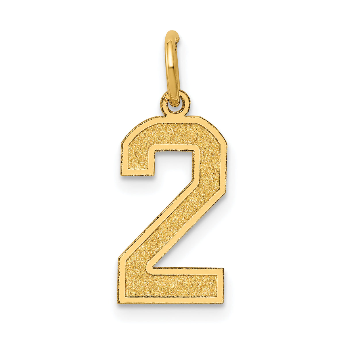 14k Medium Satin Number 2 Charm