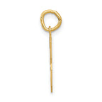14K Gold Satin Number 3 Charm with Brushed Finish  Medium Size