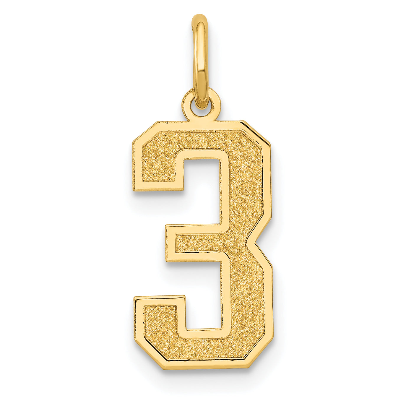 14k Medium Satin Number 3 Charm Main image