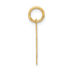 14K Gold Satin Number 4 Charm with Brushed Finish  Medium Size