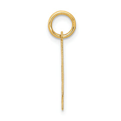 14K Gold Satin Number 4 Charm with Brushed Finish  Medium Size