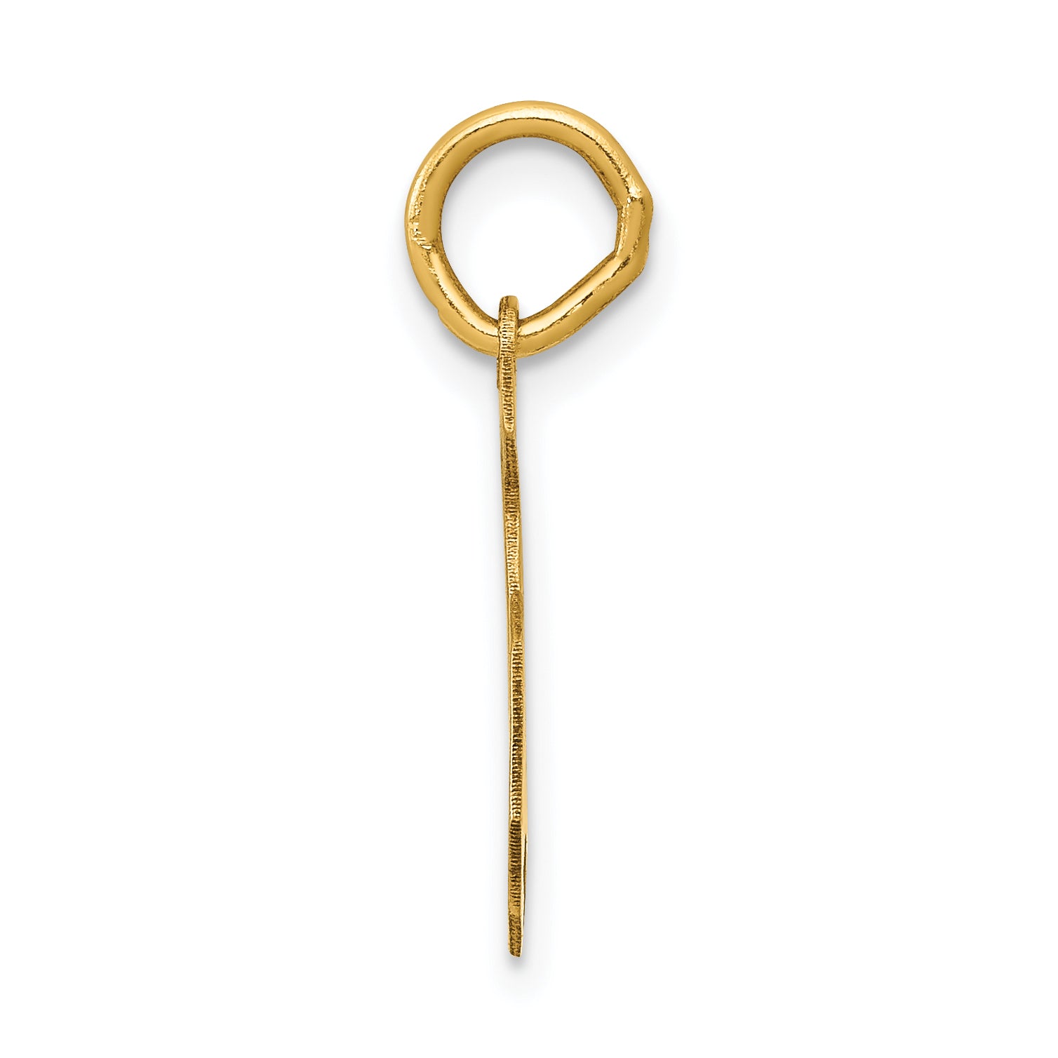 14K Gold Satin Number 5 Charm in Brushed Finish Laser-Cut Medium Size Secondary image