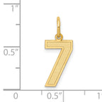 14k Medium Satin Number 7 Charm