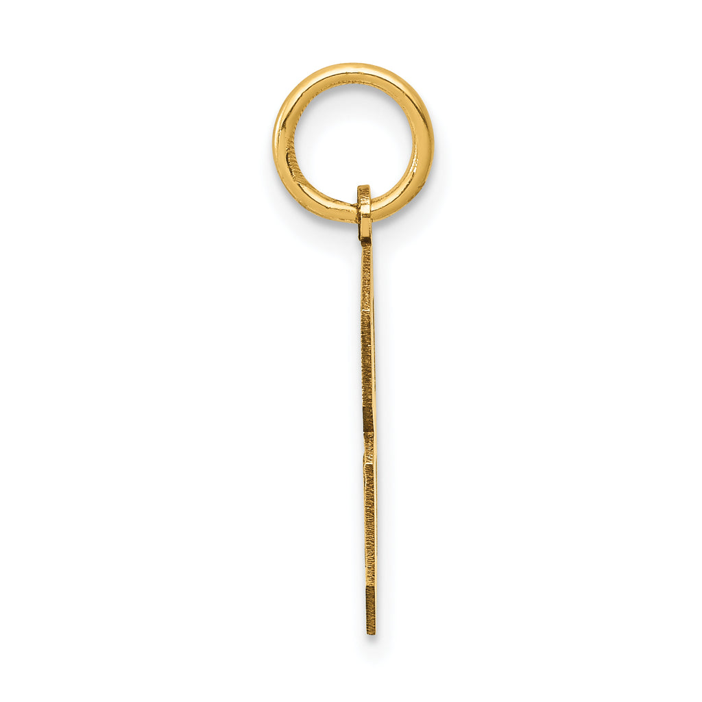 14K Gold Satin Number 8 Charm with Brushed Finish Medium