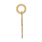 14K Gold Satin Number 8 Charm with Brushed Finish Medium