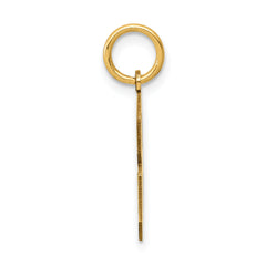 14K Gold Satin Number 8 Charm with Brushed Finish Medium