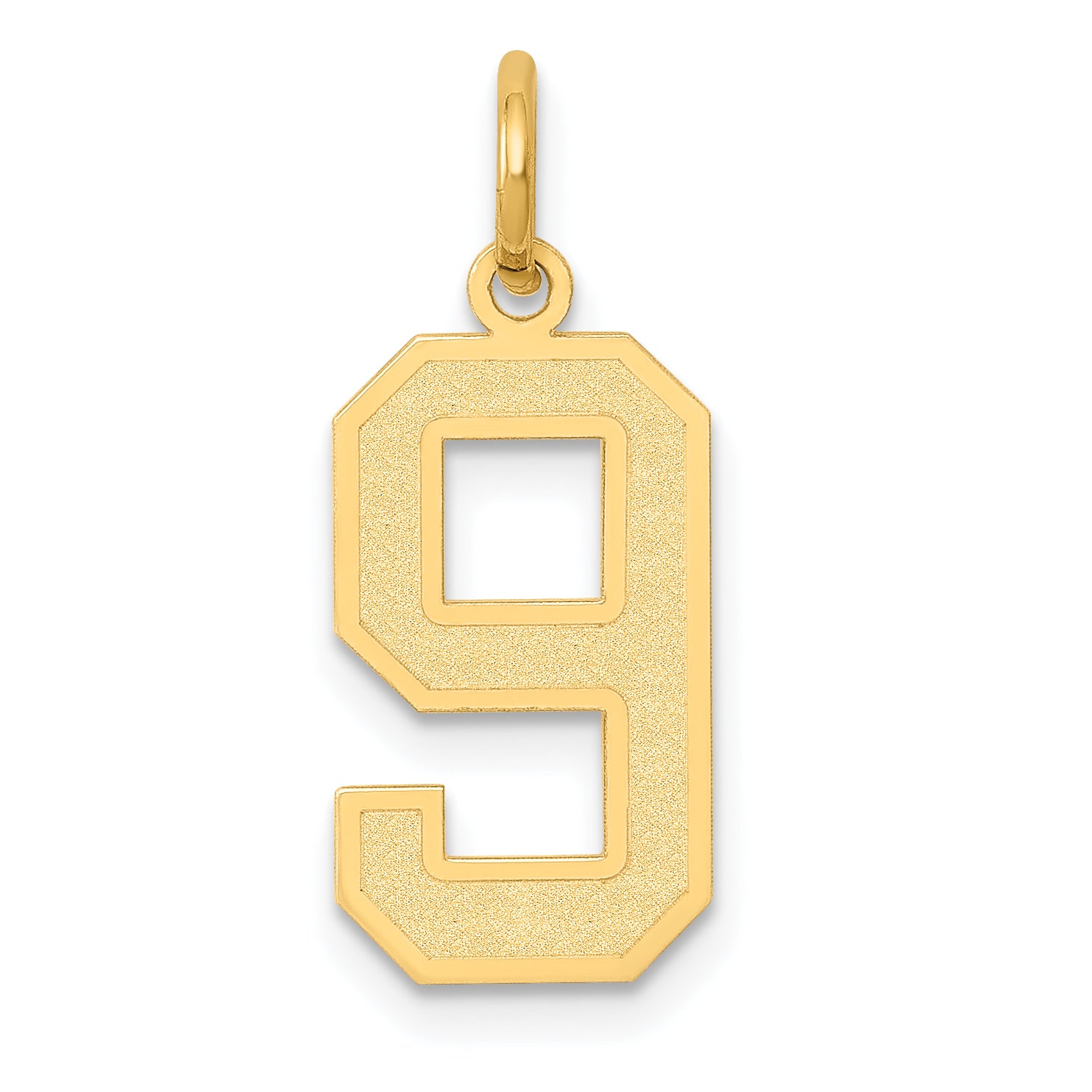 14k Medium Satin Number 9 Charm Main image