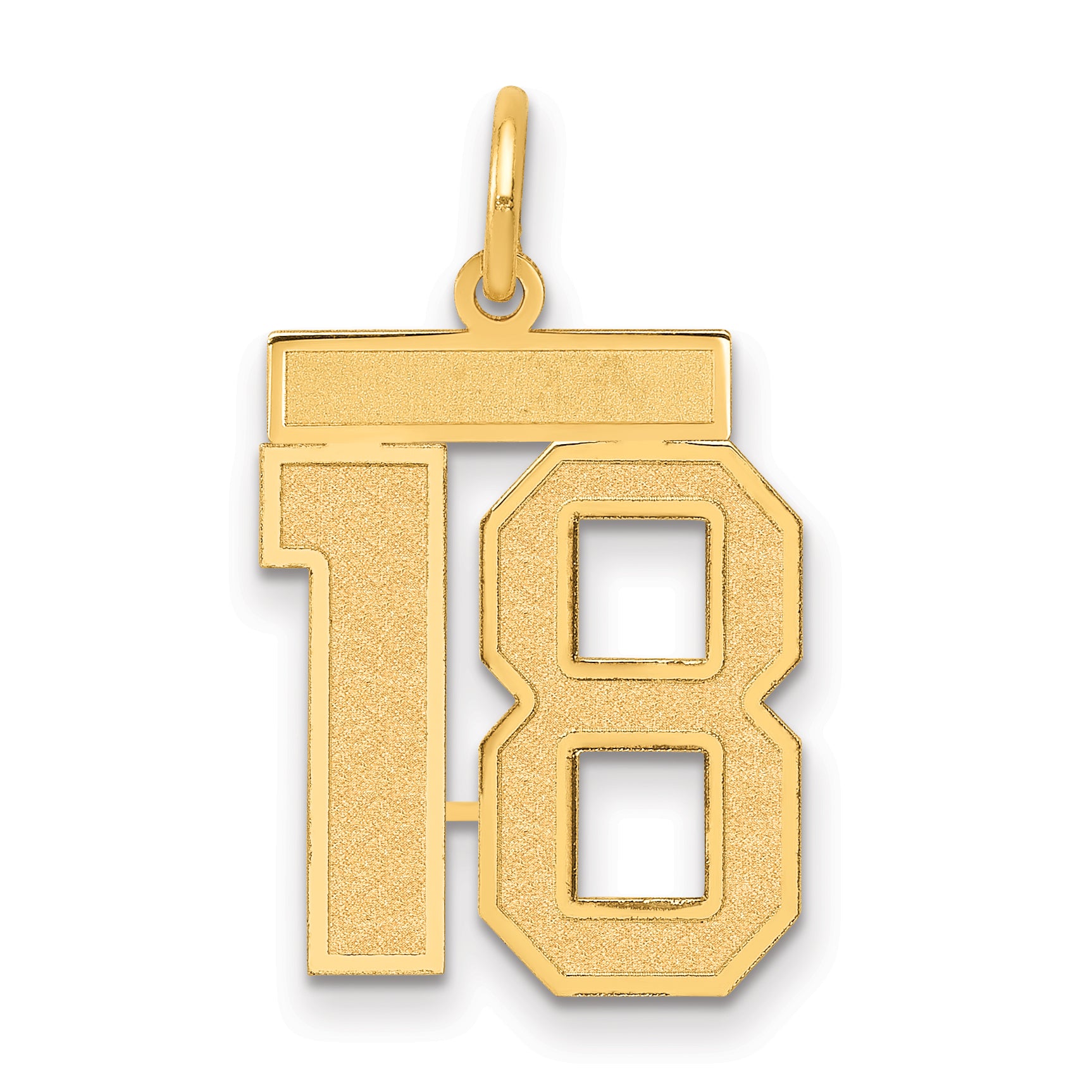 14k Medium Satin Number 18 Charm