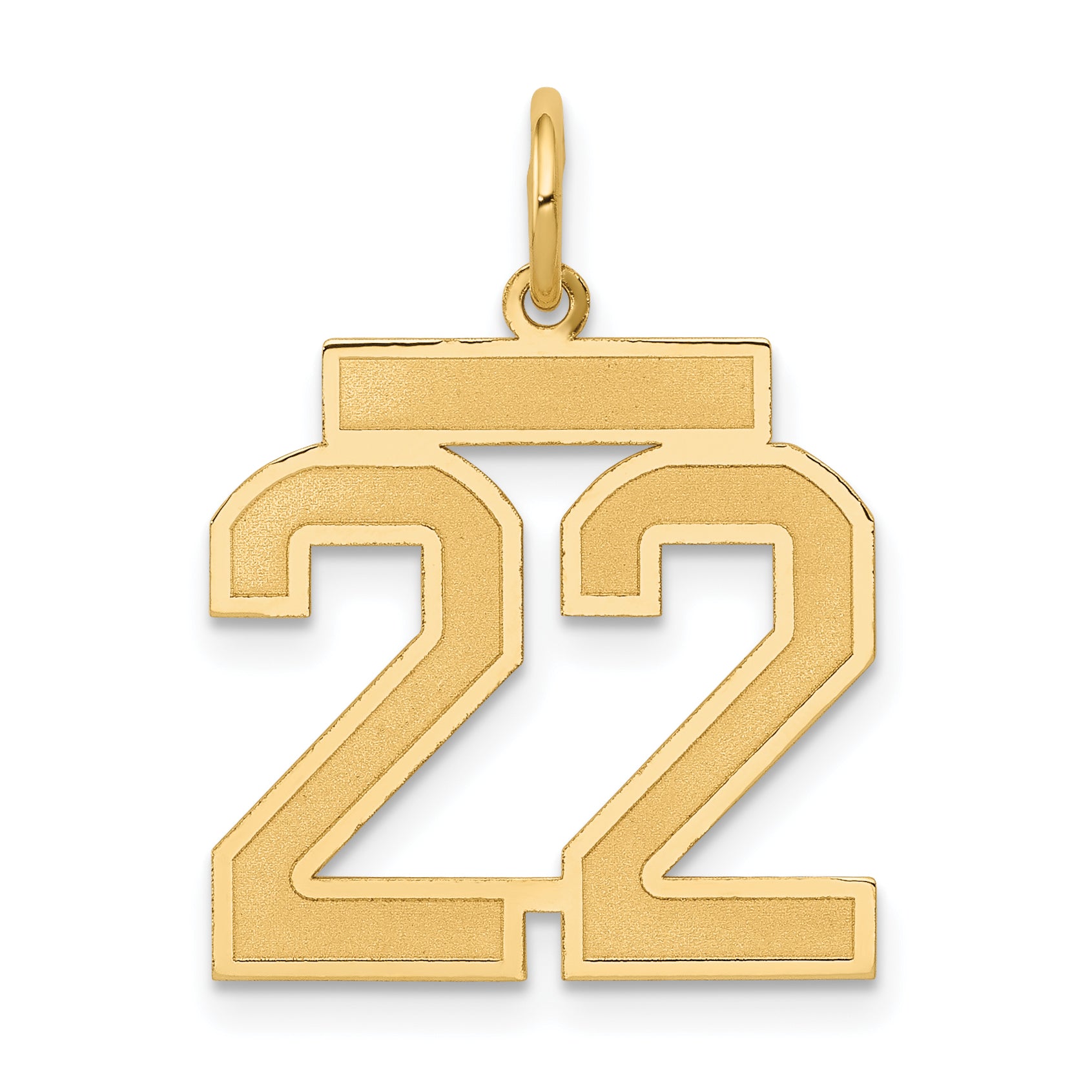 14k Medium Satin Number 22 Charm Main image
