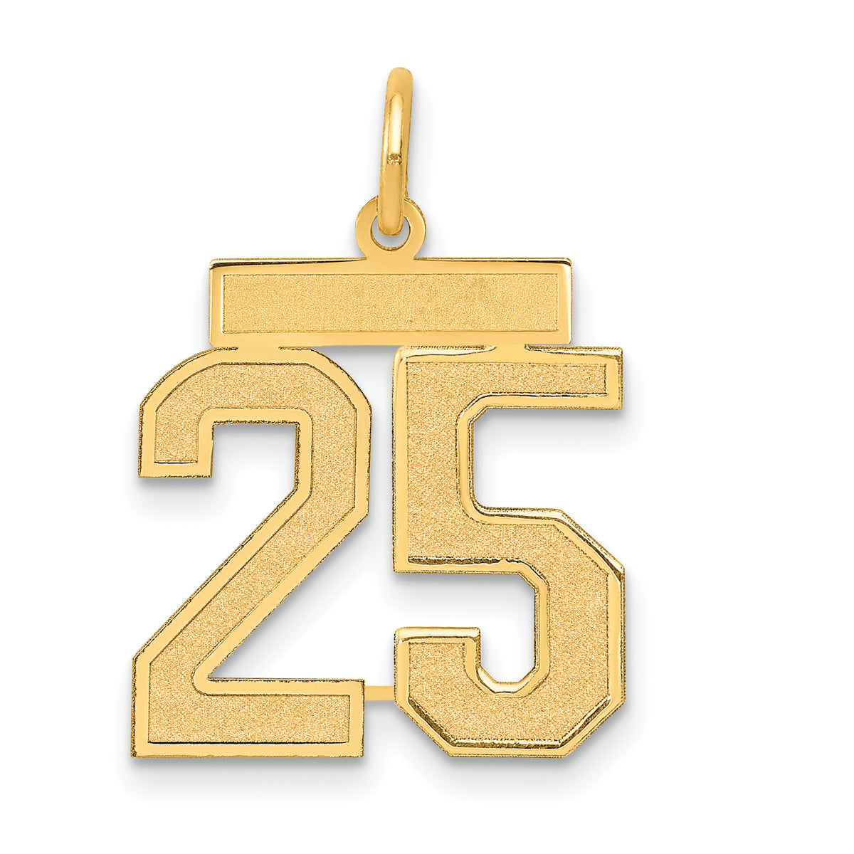 14k Medium Satin Number 25 Charm