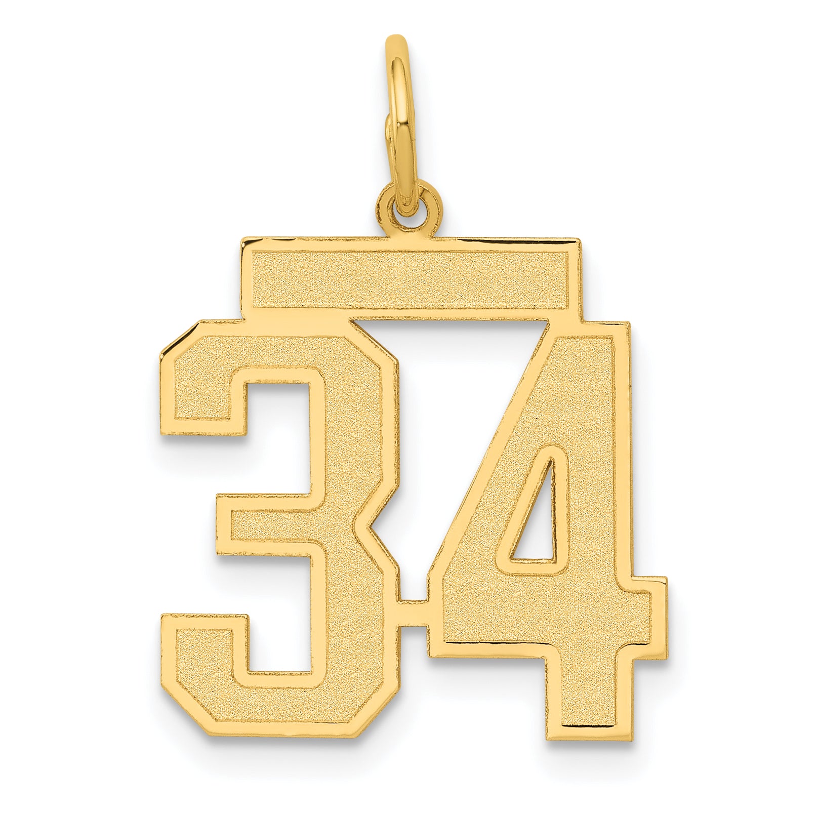 14k Medium Satin Number 34 Charm Main image